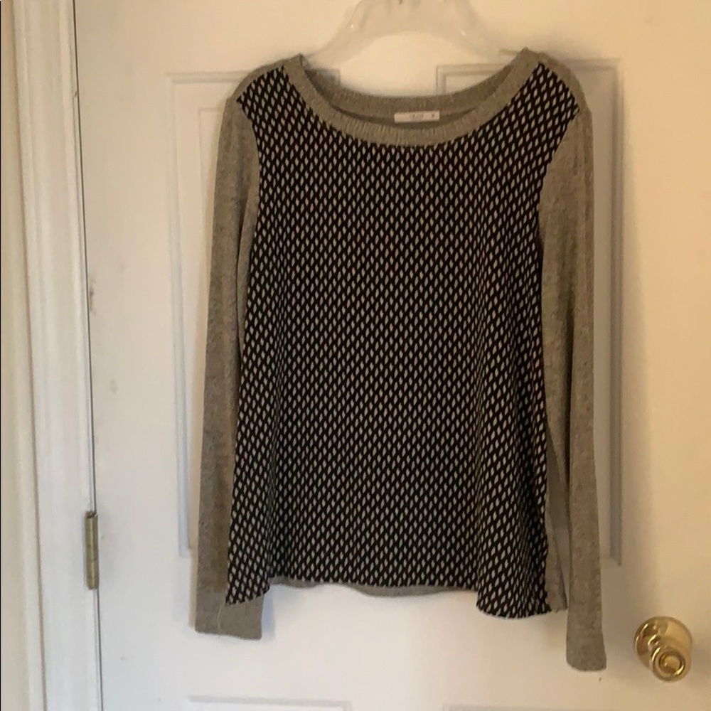 EUC mixed material long sleeved sweater